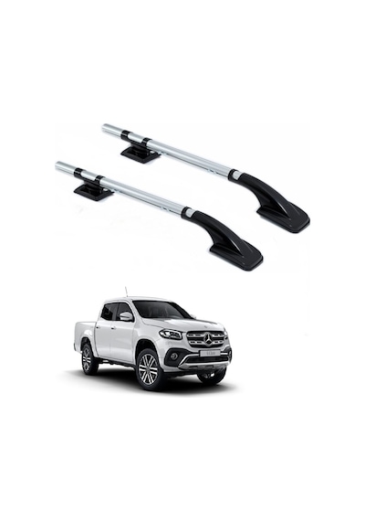 Mercedes X-Class Ara Atkısız Tavan Çıtası Port Bagaj Nikel