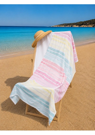 %100 Pamuk 90x160 Cm Unisex Plaj Havlusu Baveno Desen004