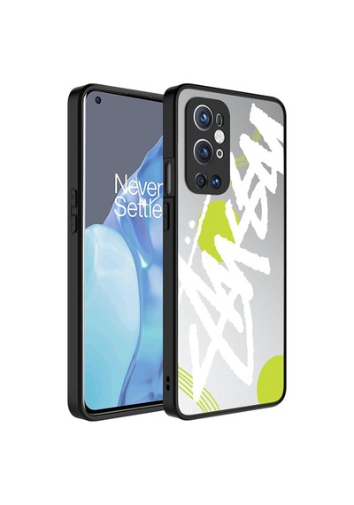 One Plus 9 Pro Kılıf Aynalı Desenli Kamera Korumalı Parlak Zore Mirror Kapak Yazı