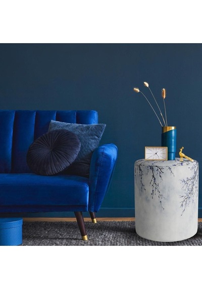 Blue Mini Flowers Puf Kumaşı Süettir. Uluslararası Solmama Sertifikasına Sahiptir. Çok Renkli