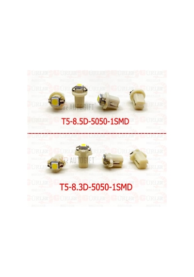 10 Adet Gösterge Ambians Led Ampül T5 5050 Mini Dipsiz-T5,8D