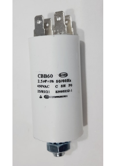 2,5 Mf Kondansatör 2,5 Uf 450 Volt Ac Motor Kapasitör