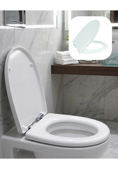 Universal Klozet Kapak Seti Kaydırmaz Alt Yüzey Kolay Temizlik Banyo Aksesuarı Açık Gri