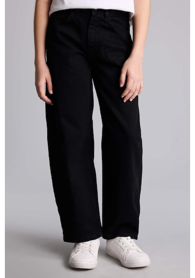 Defacto %100 Pamuk Baggy Fıt Jean Pantolon Kız Çocuk H6075a826spnm36 Antrasit-nm36