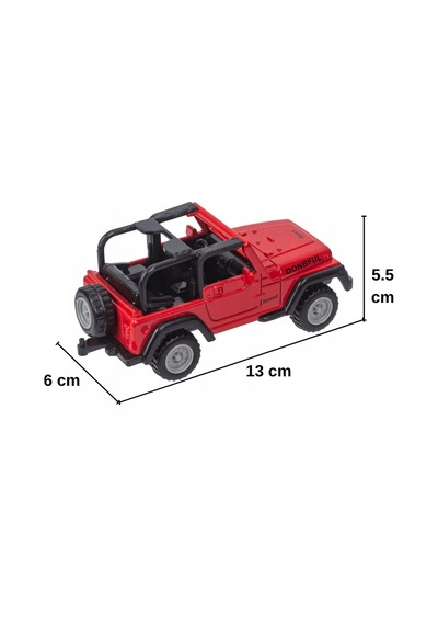 1:64 Ölçek Metal Döküm Kırmızı Jeep Oyuncak Araba - Off-road Arazi Aracı Die-cast Model Çok Renkli