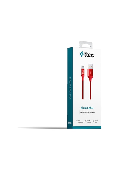 Alumicable 2dk18k Typec Şarj Kablosu,kırmızı