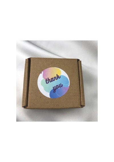 40 Adet - 4 Cm Renkli Thank You Sticker Yuvarlak Etiket Renk Cümbüşü Çok Renkli