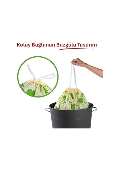 Ekstra Güçlü Limon Kokulu Büzgülü Orta Boy Çöp Poşeti 15li
