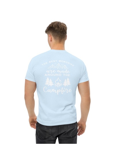 Wildstyle Best Memories Around The Campfire Kamp Ateşi Baskılı Unisex Pamuklu Tişört Bebek Mavisi