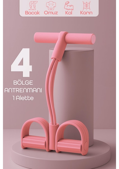 Body Trimmer Mekik Kürek Çekme Bel İnceltme Aleti Evde Spor Lastikli Egzersiz Lastiği Pembe