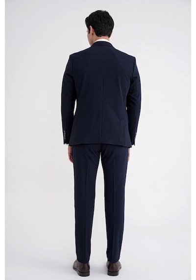 Efor Slim Fit Çift Yırtmaç Gofre Kumaş Esnek Lacivert Spor Takım Elbise Tk 940 Lacivert