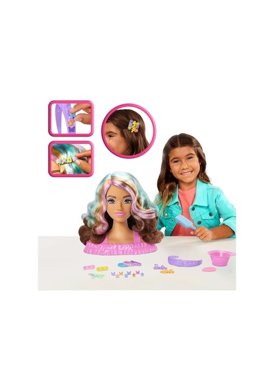 Jfg82 Barbie Saç Tasarımı Büstü - Kahverengi Saçlı 10pcs Mixed