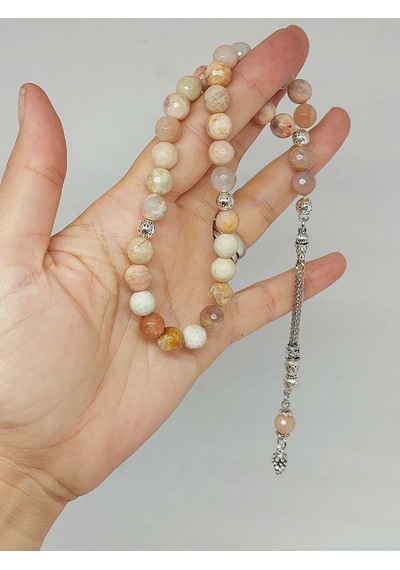 Yasamtohumu Güneş Taşı Üst Segment Petek Kesim 33lük Tesbih 8mm 36540 Çok Renkli