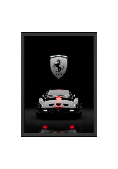 Ferrari 250 Gt Siyah Ahşap Çerçeveli Poster, Dekoratif Araba Duvar Tablosu