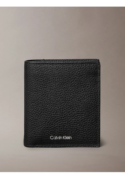 Calvin Klein Folyo Baskılı Dar Üç Katlı Kartlıklı Erkek Siyah Cüzdan Lv04d1063g-ub1 Siyah