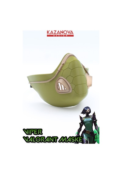 Kazanova Design Viper Maskesi Lastikli Giyilebilir Gerçek Boy Valorant Cosplay