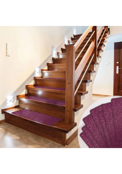 Tink Kaydırmaz Keçe Merdiven Matı 22x75 Cm 7 Adet Bordo