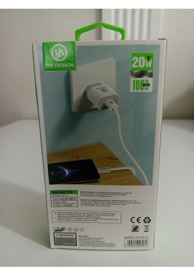 Yk Design Yk71 Pd20w Süper Hızlı Şarj Seti Adaptör Kablo Set Halinde