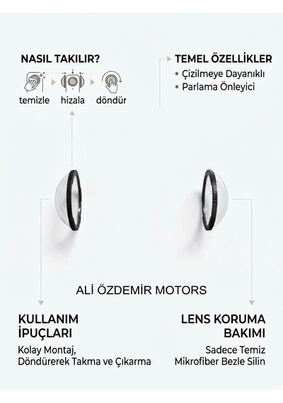 İnsta X5 Kamera Lens Koruyucu, Çizilmeye Karşı Dayanıklı Sert Plastik
