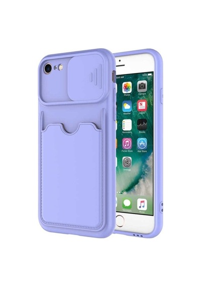 Apple Uyumlu iPhone Se 2022 Kılıf Zore Kartix Kapak Lila