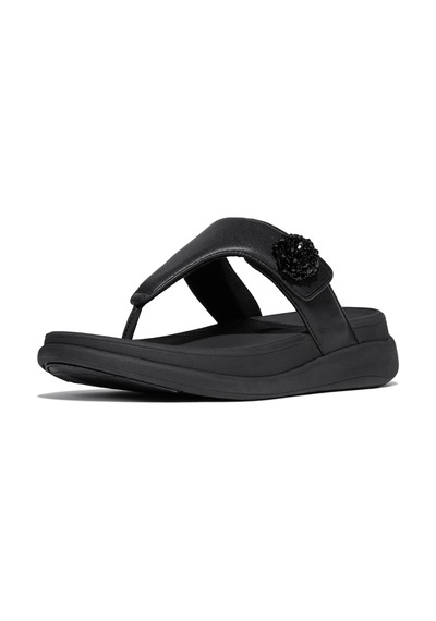 Roncato 090 All Black Sandalet Kadın Diğer Iw4-090 /675 Fitflop F-mode Go Beadie-button Adjustable Toe-post Siyah