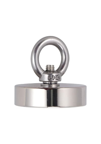Süper Güçlü 60 Mm Çap Halkalı Büyük Neodyum Pot Mıknatıs, Magnet Fishing, Kurtarma Mıknatısı