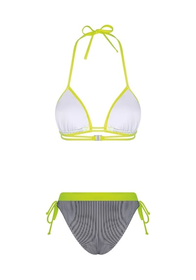 Bonesta Lanao Üçgen Neon Sarı Çizgili Bikini Takımı