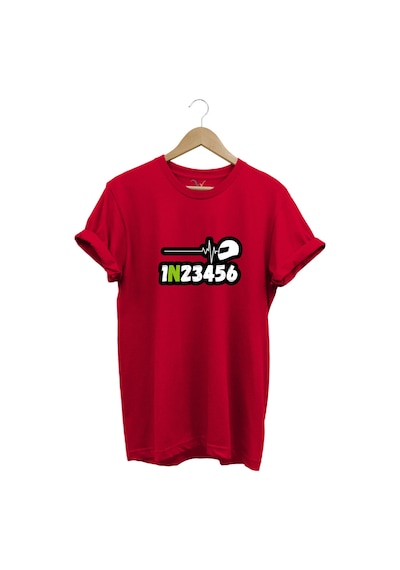 Motorsiklet Vites Geçişleri Ve Kask Kalp Ritmi %100 Pamuk Regular Fit Kırmızı T-shirt Kırmızı
