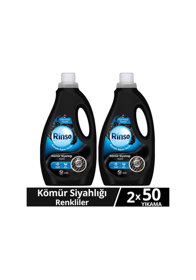 Rinso Sıvı Çamaşır Deterjanı Kömür Siyahlığı Komple Bakım 2.5 L X2 Diğer