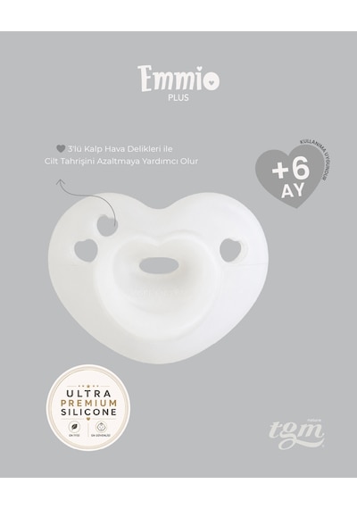 Tgm Baby Ultra Premium Silikon Kalpli Emzik Plus Beyaz - Krem