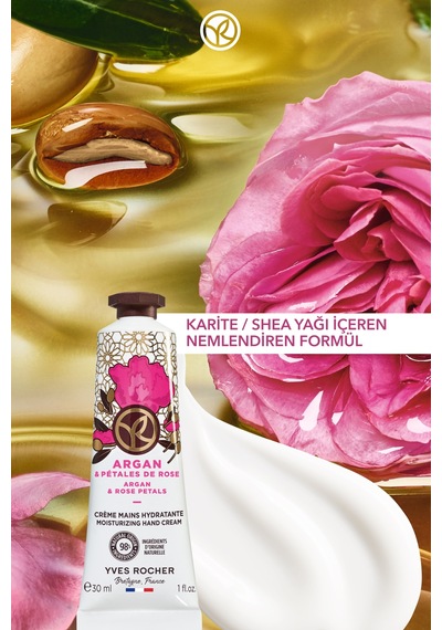 Yves Rocher El Kremi- Nemlendirici Besleyici Oryantal Argan Gül - Vegan-30ml