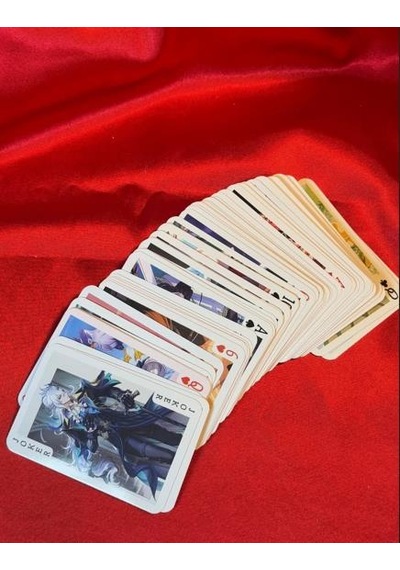 İskambil Kağıdı Anime Genshin Poker Oyun Kartı 54 Adet İskambil Destesi