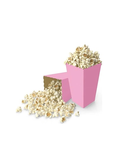 Mısır Kutusu Cips Kutusu 8 Adet Pembe Popcorn Kutusu Karton Popcorn Cup Parti Doğum Günü