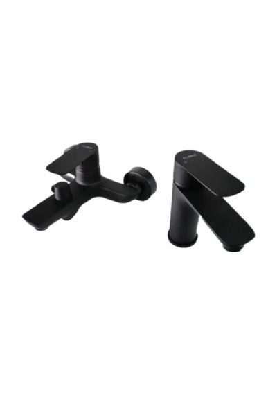 Fleko Siyah Mix Lavabo& Banyo Batarya 2li Set Diğer