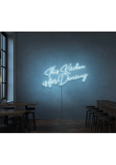 This Kitchen İs For Dancing Yazılı Neon Tabela Turkuaz