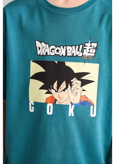 Defacto Dragon Ball Oversıze Bisiklet Yaka Kısa Kollu Tişört Erkek Çocuk H3516a826smgn368 Yeşil-gn368
