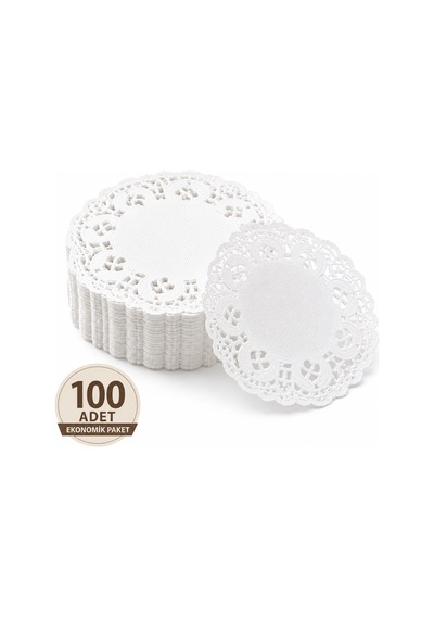 100 Lü 9 Cm Dantel Kağıt Çay Bardağı Altlığı Sunum Altlığı Bardak Servis Kağıdı Beyaz