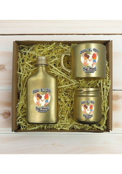 Bk Gift Kişiye Özel İsimli Dtf Best Friend Temalı Gold Kahve Fincanı & Kolonya & Mum Hediye Seti-6, Arkadaşa Hediye, Doğum Günü Hediyesi Kobitmeyencom