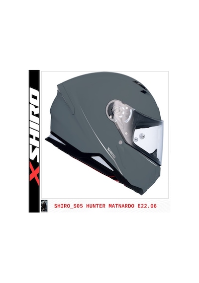 Shiro Fullface Hunter M.C Motosiklet Kaskı Nardo Gri