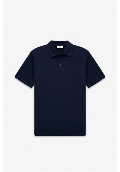 Süvari Lacivert Regular Petek Baskısız Süprem Düğmeli Polo Yaka Tişört Sts1014000010-m09
