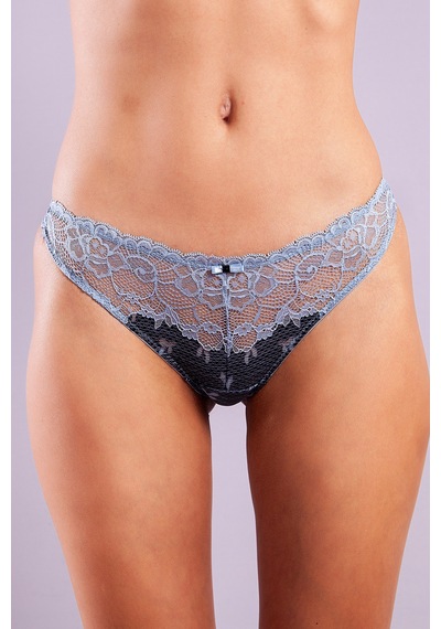 Etiler Collection Golshan Gilda Mini Slip, Kadın Dantelli Mavi Külot Çok Renkli