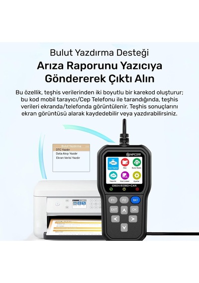 Tr Npc Türkçe Obdıı/eobd+can Modlu Hata Hafızalı Araç Arıza Tespit/silme Cihazı Npc319