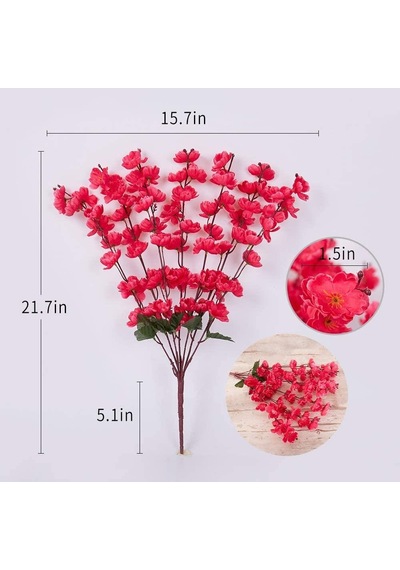 Nettenevime Yapay Çiçek Bahardalı Japon Kiraz Çiçeği 7 Dallı 57 CM Fuşya