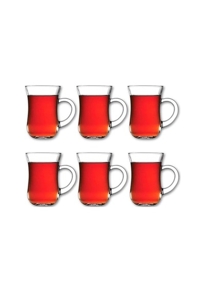 Pasabahce Paşabahçe 6 Lı Cam Kulplu Keyif Çay Bardağı Çok Renkli