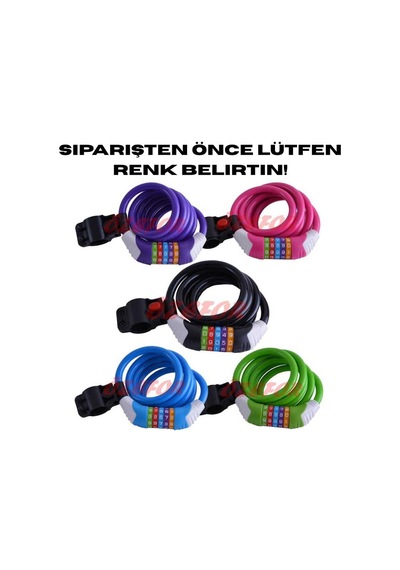 Halat Kilit Dolamalı 5 Li Değiştirilebilir Şifreli Renk Belirtiniz