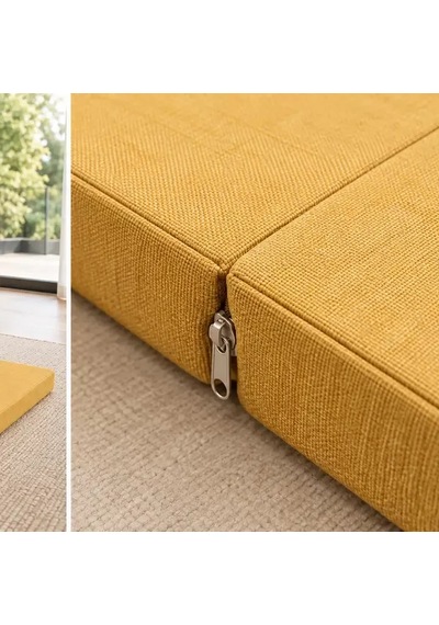 Üç Parçalı Katlanır Minder 60 180 7 Cm Hardal Diğer