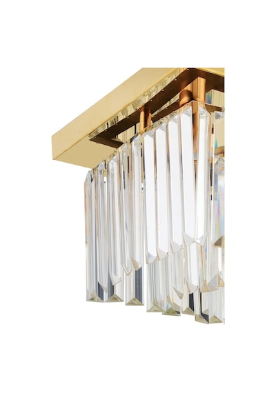 İstanbul Avize Yasemin 30 Cm Kare Gold Kristal Taşlı Avize Altın