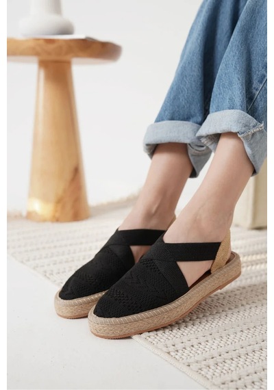 Trendella Kadın Siyah Espadril Ayakkabı Tr19my01a Kırmızı
