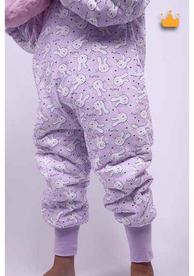 Babyhola 2.5 Tog Yorgan Gerektirmeyen Kalın Elyaf Dolgulu Çocuk Uyku Tulumu Pamuk Astarlı Unisex 6020 Mor