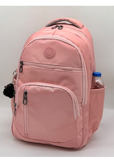Çok Bölmeli Lüks Unisex Saten Suya Dayanıklı Kumaş Ortaokul Lise Okul Ve Sırt Çantası / 1700 Pudra Pembe